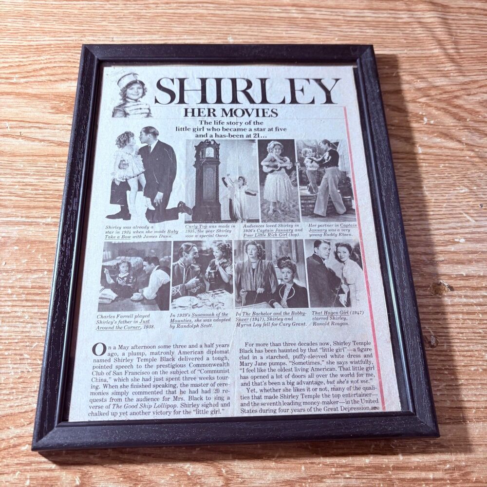 Paper Announcement 1936 Shirley Temple New Paper Framed Her Movie The Life Story